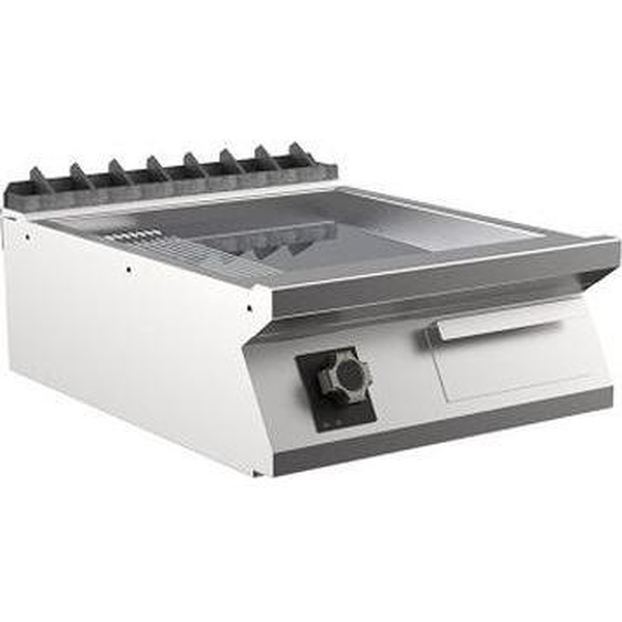 Plaque de cuisson électrique Mareno M1-900 avec 2/3 lisse et 1/3 rainuré chromé, 60 cm