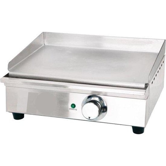 Plaque de cuisson électrique Teppanyaki pour cuisine professionnelle - Gril de table en acier inoxydable avec thermostat et revêtement antiadhésif - 41,2 x 29,7 x 18,5 cm