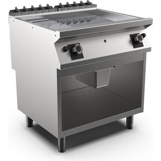 Plaque de cuisson pour barbecue à gaz Mareno M1-700, 2/3 lisse et 1/3 striée, chromée, 80 cm