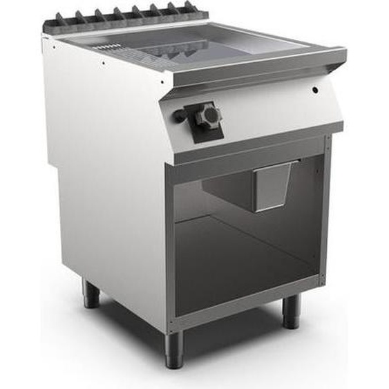 Plaque de cuisson pour barbecue à gaz Mareno M1-700, chromée, 60 cm, 2/3 lisse et 1/3 striée