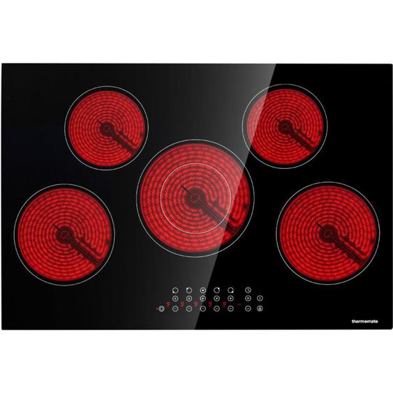 Plaque de Cuisson vitrocéramique encastrée, Avec Minuterie&Serrure de sécurité - CHTB775 - 5 zones - 8200W - Thermomate