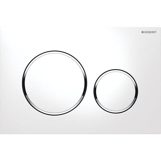 Geberit - Plaque de déclenchement wc duofix Sigma 20 - 115.882.KJ.1 - Blanc et chromé