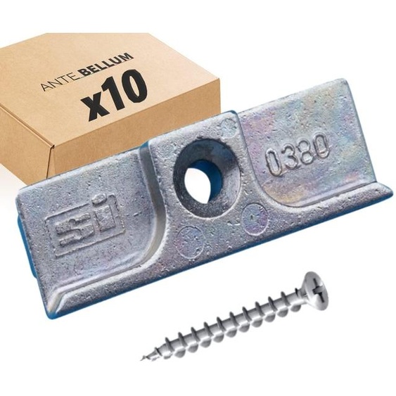 Plaque de fermeture A0380 pour Favorit/Titan, 10 pièces, couleur argenté