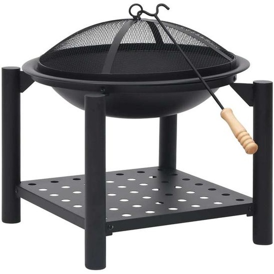 Foyer avec tisonnier 54x54x55 cm Acier