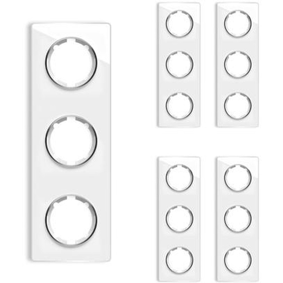 Plaque de finition en verre Garda, 3 postes, vertical (pack 5)