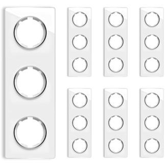 Plaque de finition en verre Garda, 3 postes, vertical (pack 7)