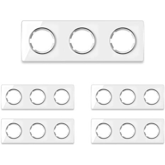 Plaque de finition Garda en verre, horizontal, 3 postes (pack 5)