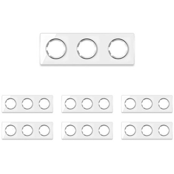 Plaque de finition Garda en verre, horizontal, 3 postes (pack 7)