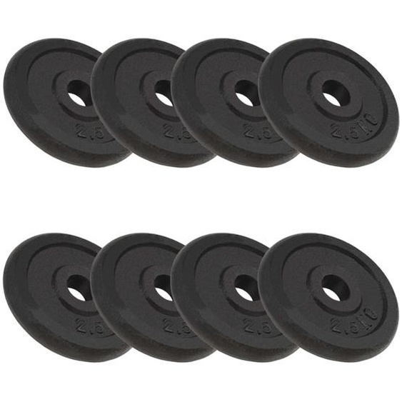 Plaque de poids 8 pcs 8x2,5 kg Fonte