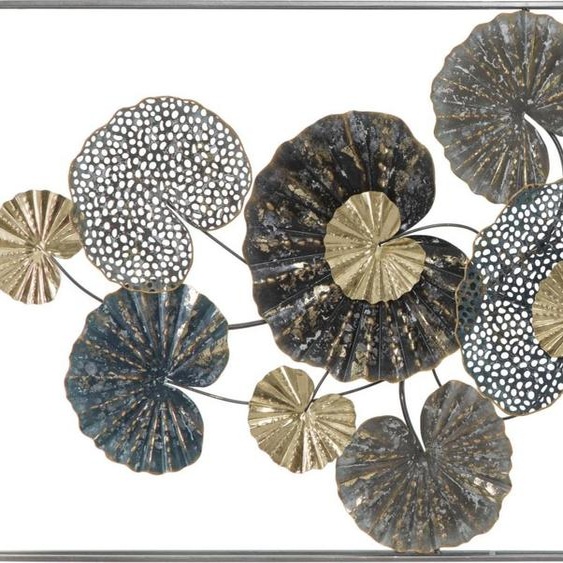 plaque décorative 3D en métal multicolore, 134,5 x 8 x 68,5 cm