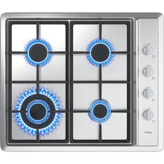 Plaque Gaz 4 Feux, Plaque de Cuisson à Gaz, Plaque à Gaz Avec 4 Foyers à Gaz, Cuisinière Encastrable, Gaz Naturel/Propane (4 Brûleurs-Acier