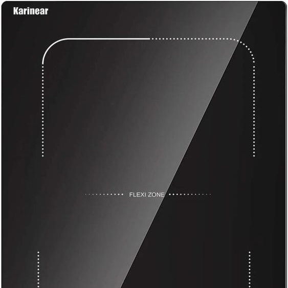 Plaque Induction 2 Feux, Karinear Plaque de Cuisson à Induction 2 Foyers, Table de Cuisson électrique Encastrable avec Prise, 3500 W, Verre Noir
