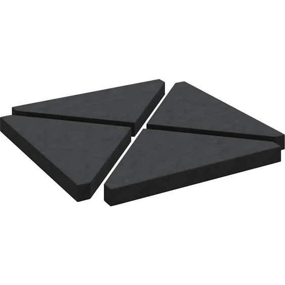 Plaques de poids pour parapluie 4 pcs. Granit noir triangulaire 14 kg