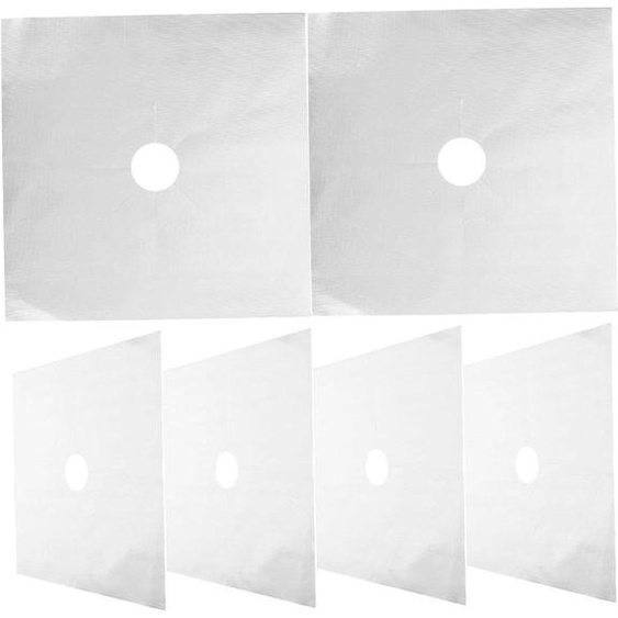 Plaques de protection pour gazinières, réutilisables, lot de 6, couleur argent, résistantes à la chaleur