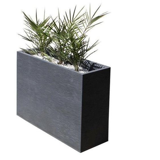 EDA - plastique Bac a fleurs Muret Loft Graphit - 46 l - 78,5 x 29,5 x 60 cm - Gris anthracite