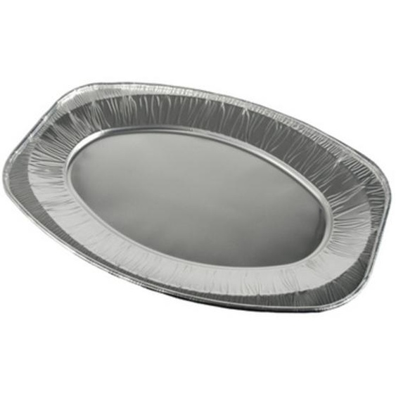 Plat de service en aluminium, ovale, 430 x 290 mm
