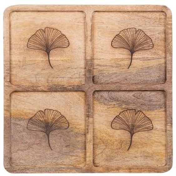 Plat pour apéritif 4 compartiments Ginkgo