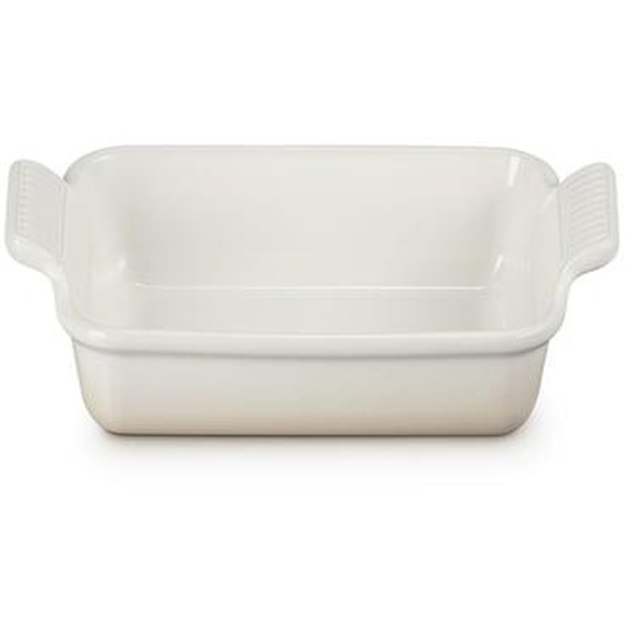 Plat rectangulaire - céramique émaillée meringue -19 cm