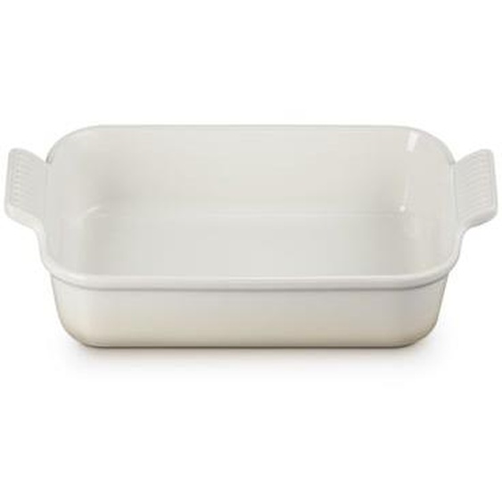 Plat rectangulaire céramique émaillée meringue 26 cm