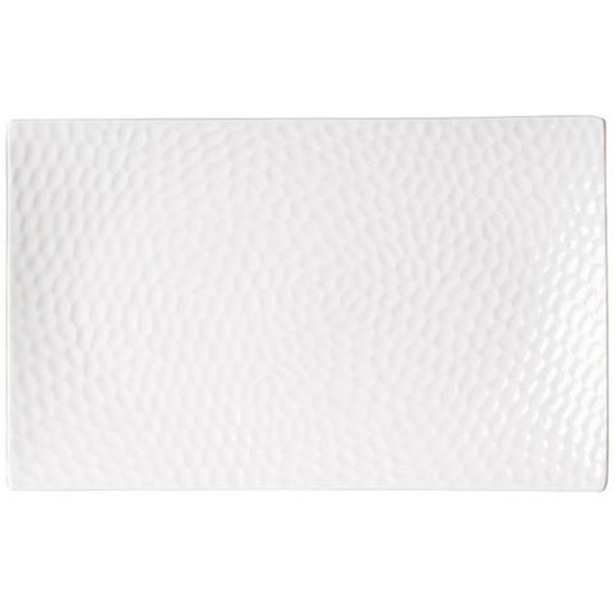 Plat rectangulaire en porcelaine blanc 25x15cm Dune