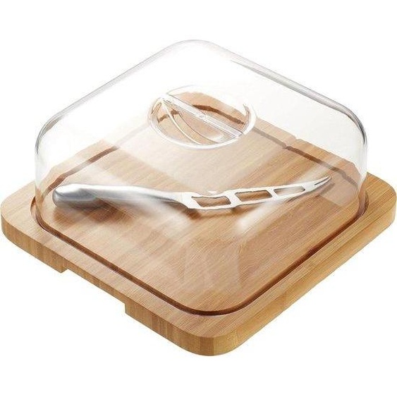 Plateau à fromage en bambou avec couteau à fromage en acier inoxydable - 1 couteau inclus - 20326 Support à fromage