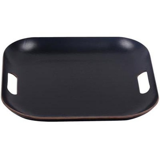 Plateau carré en bois - 39 cm - Noir