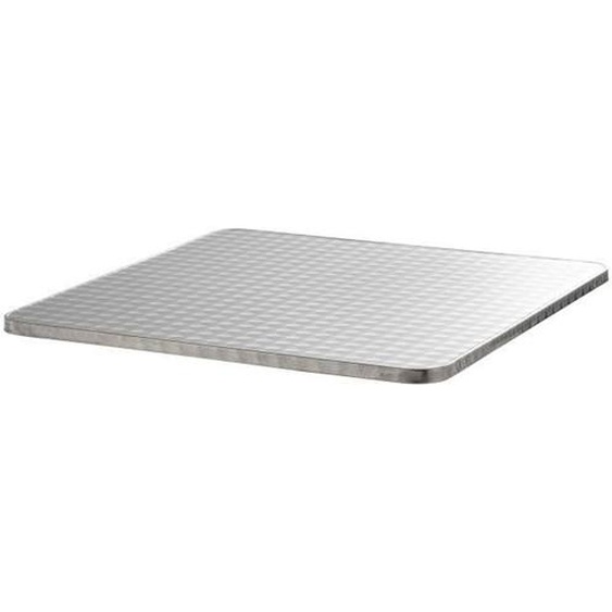 Plateau de table carré en aggloméré et inox - OVIALA - 70 x 70 cm - Gris - Contemporain - Design