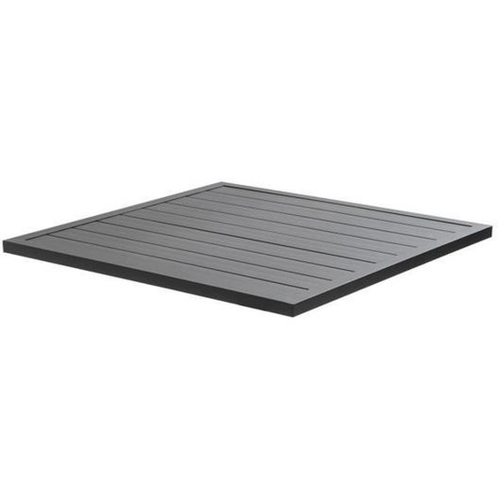 Plateau de table carré - OVIALA - Cardiff - Aluminium noir - 70x70 cm - Finition mat
