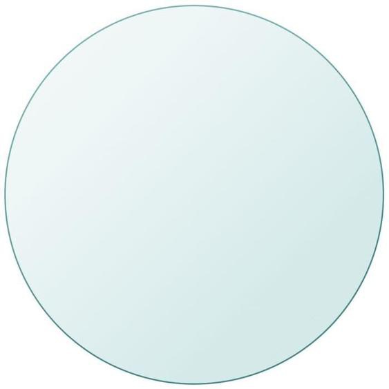 Plateau de table rond en verre trempé - PAI - 600mm - Finition mate - Transparent