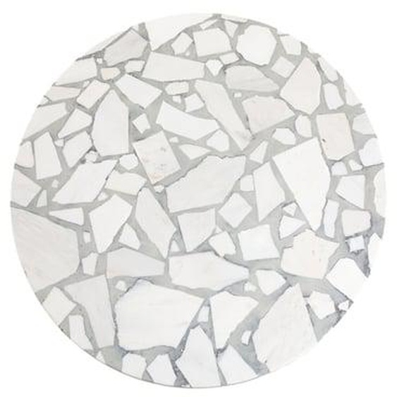 Plateau de table terrazzo blanc 137 cm, Delmo