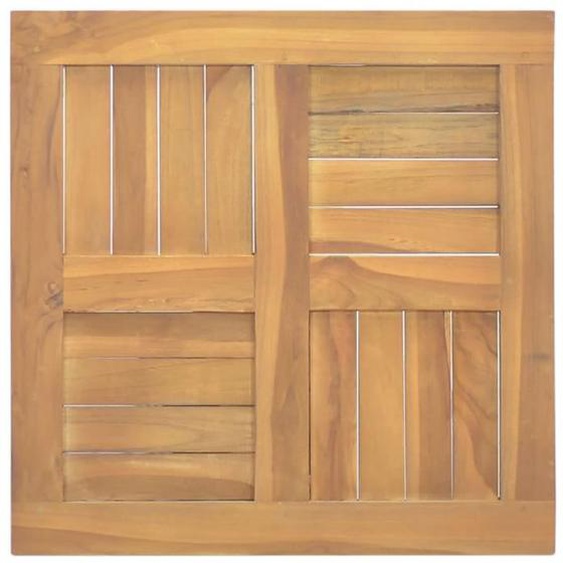 PLATEAU DE TABLE - GAROSA - 50x50 cm - Bois de teck massif - Finition à base deau - Style contemporain