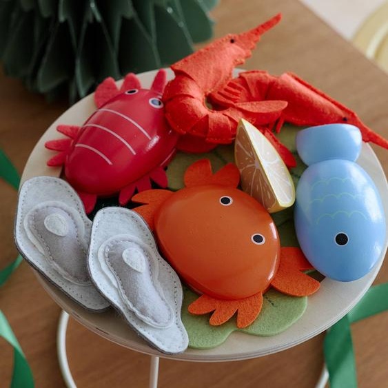 Plateau fruits de mer en bois FSC® bleu