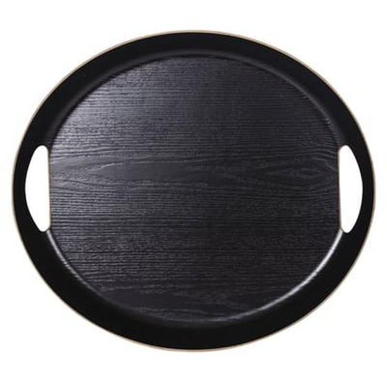 Plateau oval bois clair 47 x 41 cm