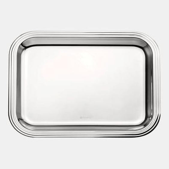 Plateau rectangulaire en métal argenté - 26 x 20 cm - ALBI