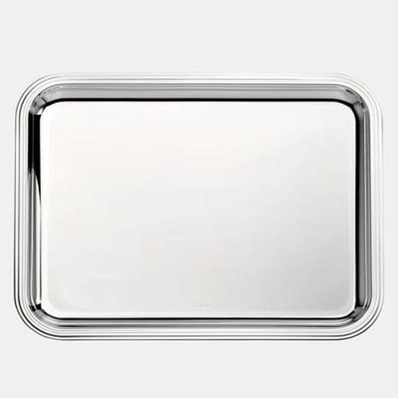 Plateau rectangulaire en métal argenté - 36 x 28 cm - ALBI