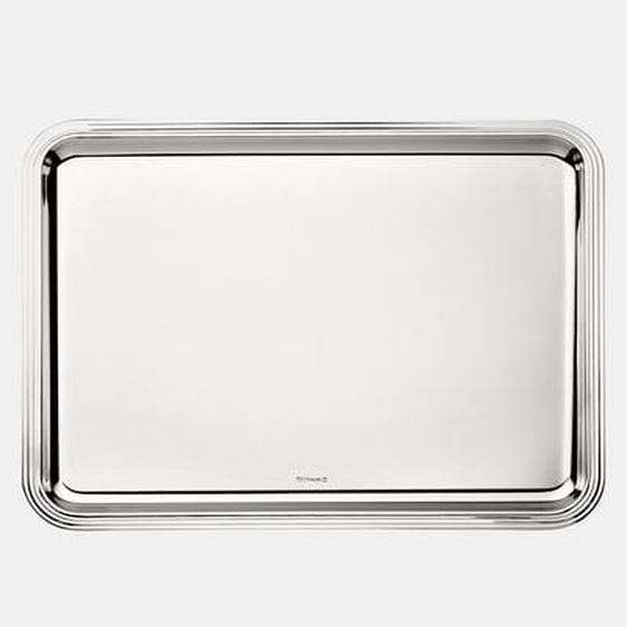 Plateau rectangulaire en métal argenté - 43 x 31 cm - ALBI