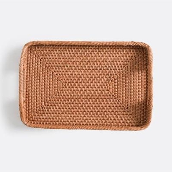 Plateau rectangulaire en rotin tressé, Taran