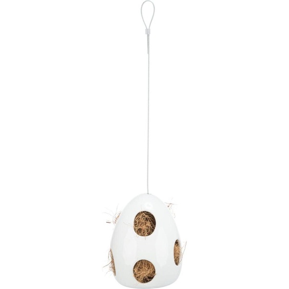 Plateau suspendu en céramique pour matériel de nidification, 10,5×10,5×15 cm, blanc