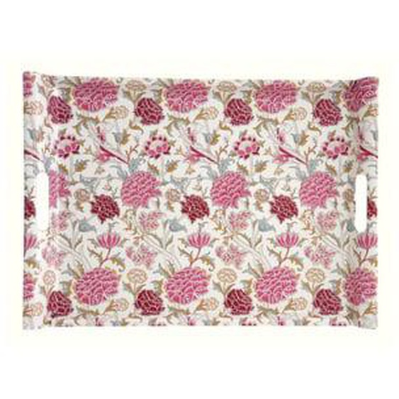 Plateau William Morris rose fuchsia 52 x 37 cm