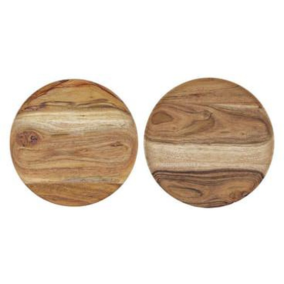 Plateaux rond Wood lot de 2
