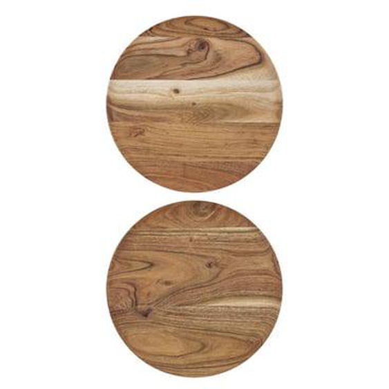 Plateaux rond Wood lot de 2
