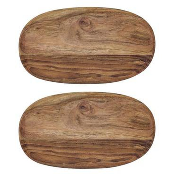Plateaux Wood Ovale grand lot de 2
