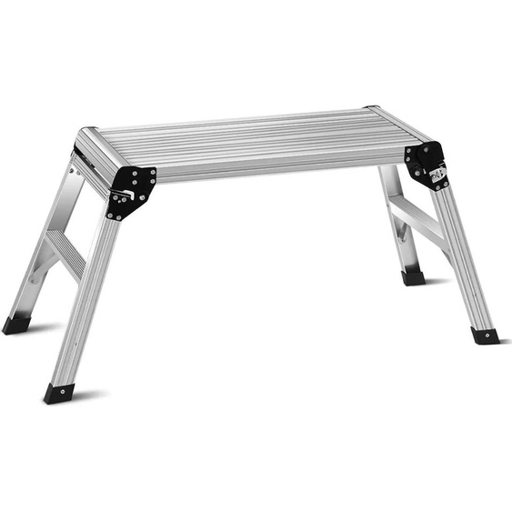 Plateforme de travail en aluminium - Échelle pliante - Capacité de charge 150 kg - Hauteur 46-55 mm - Pour garage et camion