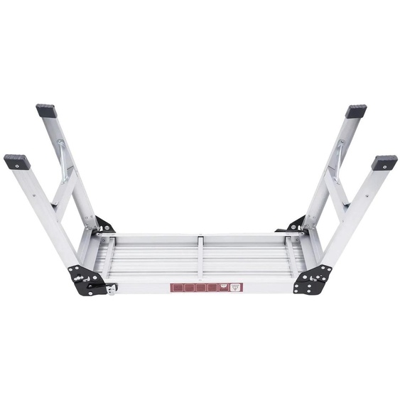 Plateforme de travail pliable, alliage daluminium, capacité de charge de 150 kg, dimensions : 120 cm x 50 cm, dimensions pliée : 120 cm x 50 cm x 10 cm, stabilité trapézoïdale