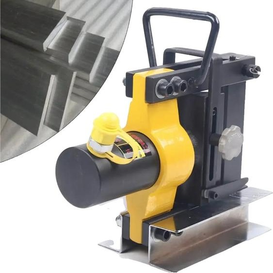 Plieuse hydraulique de tôles, capacité 16 tonnes, largeur maximale 150 mm, jaune