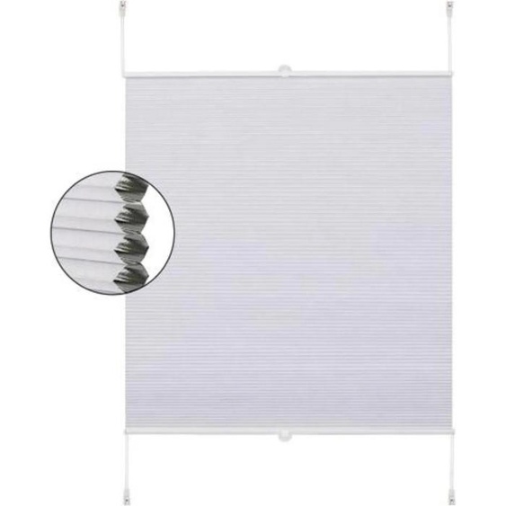 Plissé en nid dabeille - Store Plissé - Occultation - Isolation Thermique - Protection Solaire - Sans Percer - Ouverture en Haut - 86x163 cm - Blanc