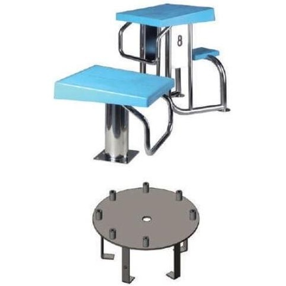 Plots de départ en inox AISI - 304 + Encrage : Hauteur 400 mm