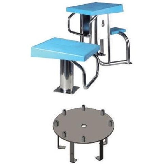 Plots de départ en inox AISI - 304 + Encrage : Hauteur 700 mm