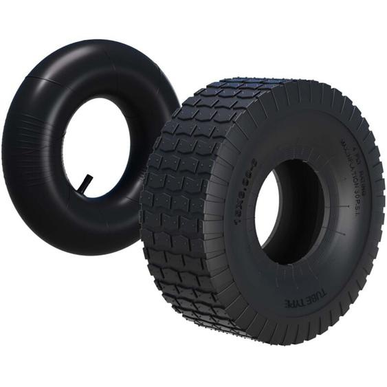 Pneu pour tracteur à pelouse 15x6.00-6 4pr avec chambre à air et valve droite tondeuse à gazon