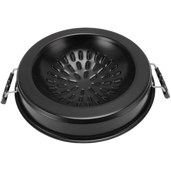 Poêle à barbecue thaïlandaise 2 en 1 antiadhésive en aluminium à chauffage uniforme, poêle à charbon pour intérieur et extérieur, 30 cm / 11,81 pouces, noire